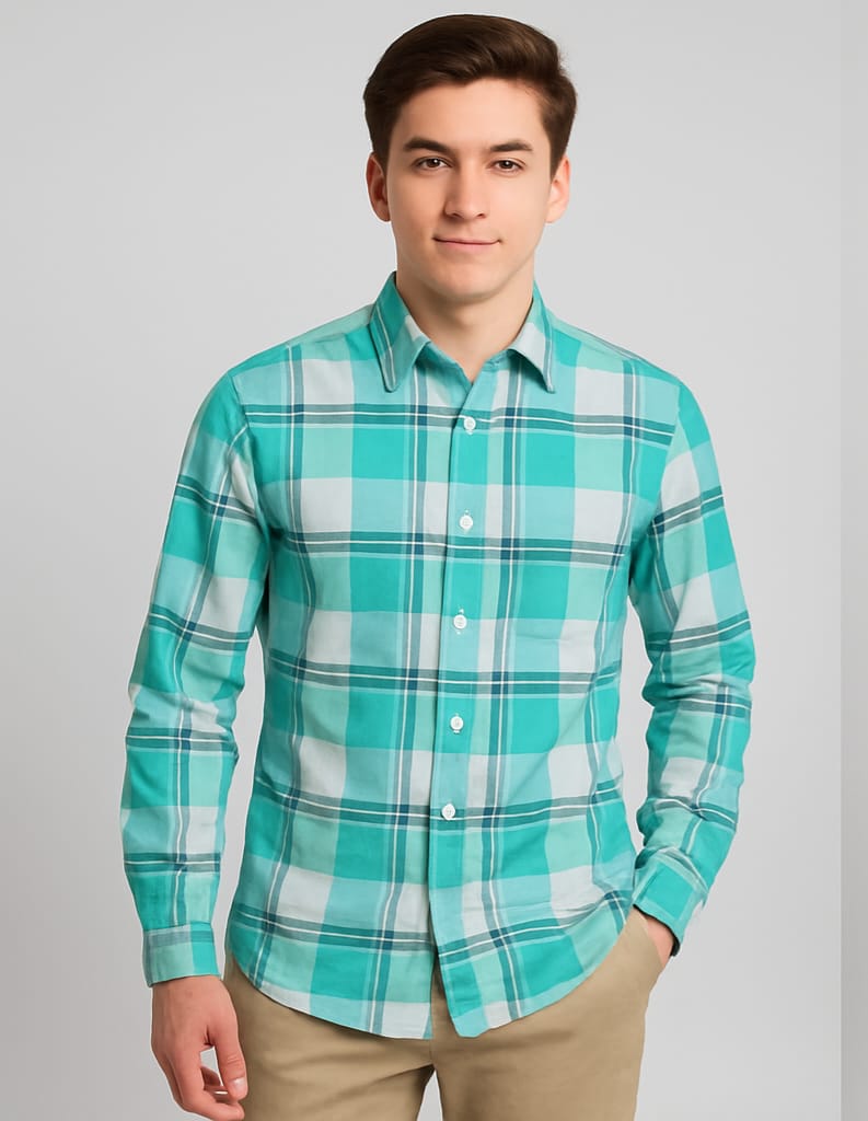 Checked Casual Rama Green Shirt