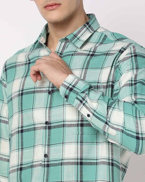 Checked Casual Rama Green Shirt