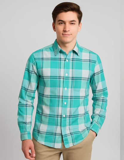Checked Casual Rama Green Shirt