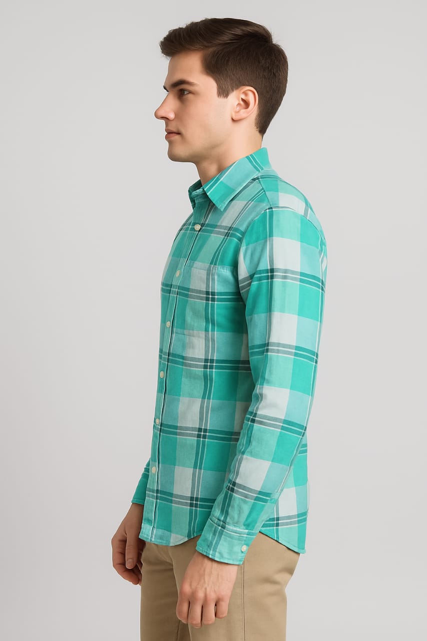 Checked Casual Rama Green Shirt